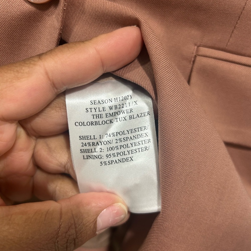 Nwt Wildfang The Empower Colorblock Tux Blazer Rose Brown Neon Size Medium — image 6 of 7